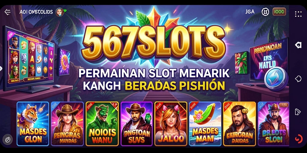 Screenshot gameplay 567SLOTS yang menunjukkan berbagai tema menarik.