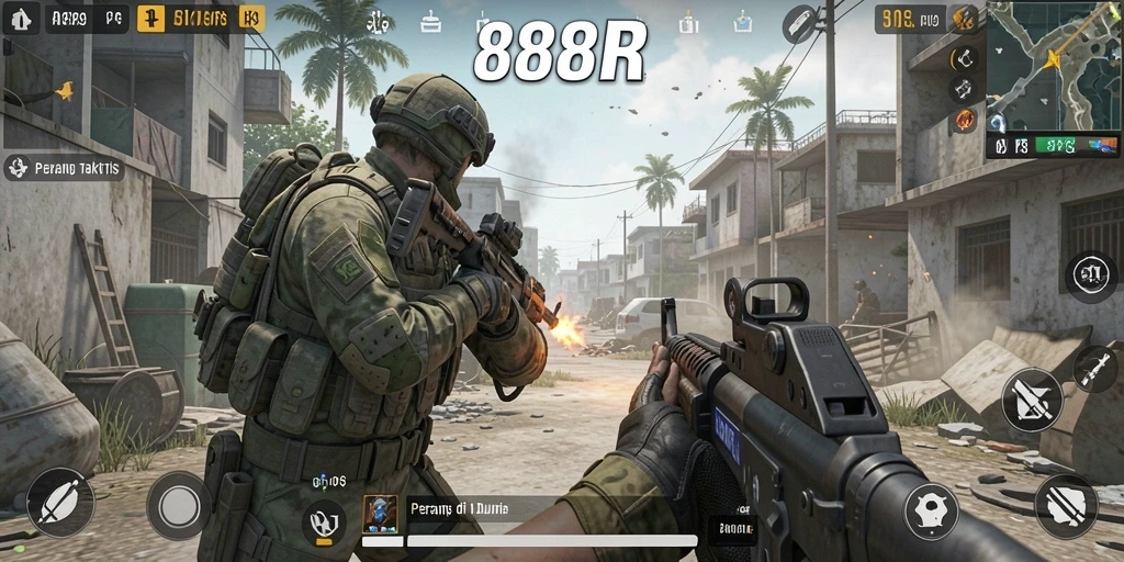 Gameplay intens 888R dengan grafis FPS yang memukau.