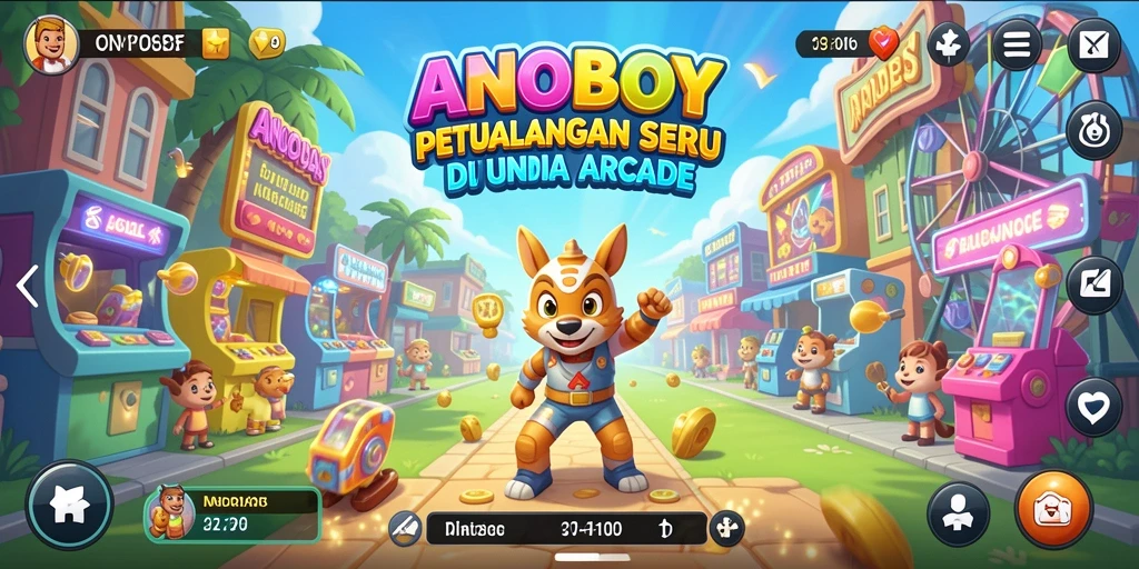 Screenshot ANOBOY menampilkan aksi seru dalam permainan arcade.