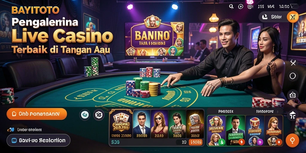 Screenshot gameplay Live Casino BAYITOTO dengan dealer profesional.