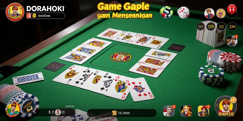 Tampilan gameplay Gaple DORAHOKI yang menarik dan interaktif.