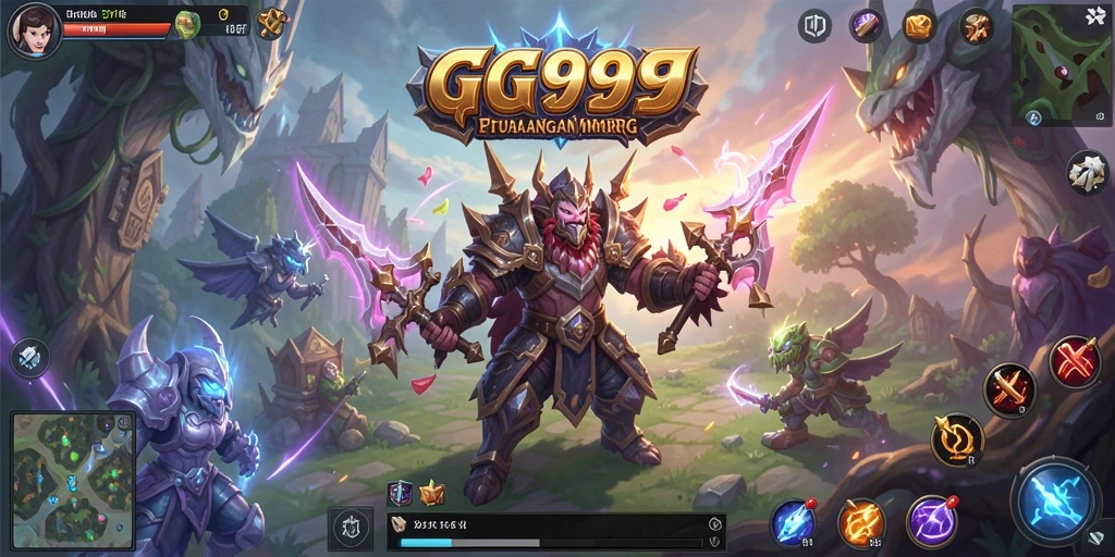 Screenshot gameplay GG999 menampilkan pertarungan seru di dunia MMORPG.