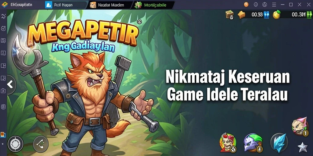 Tampilan gameplay MEGAPETIR yang menarik dan penuh warna.