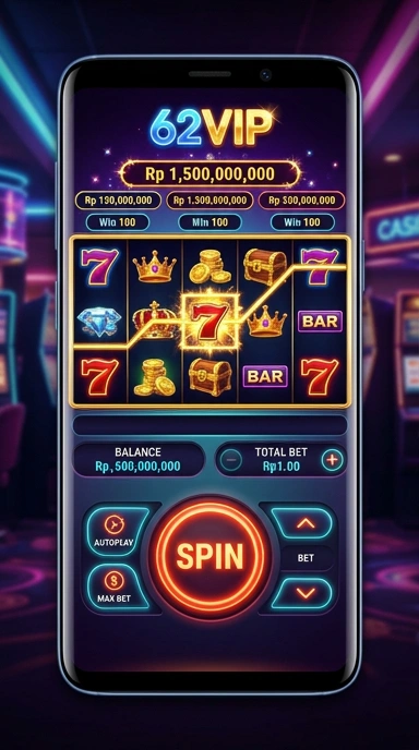 Pengguna sedang menjelajahi katalog aplikasi di 62vip.